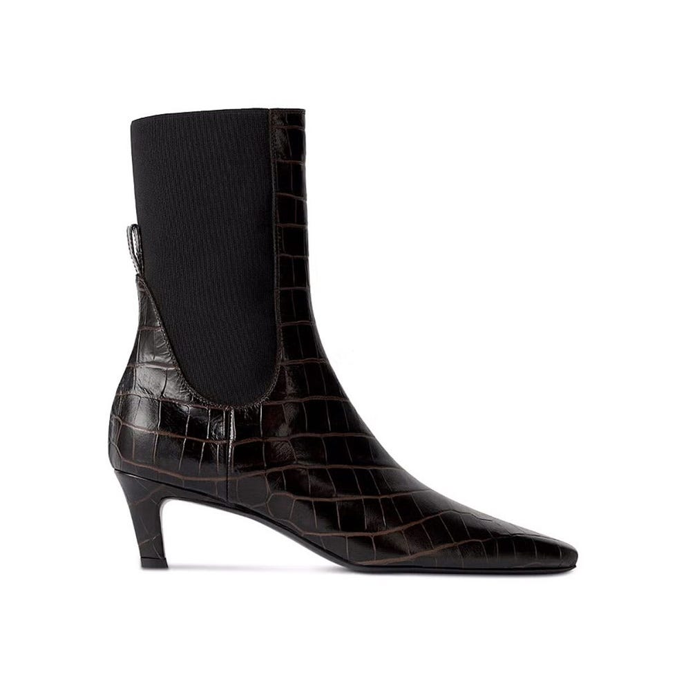 Croco Mid Heel Boots