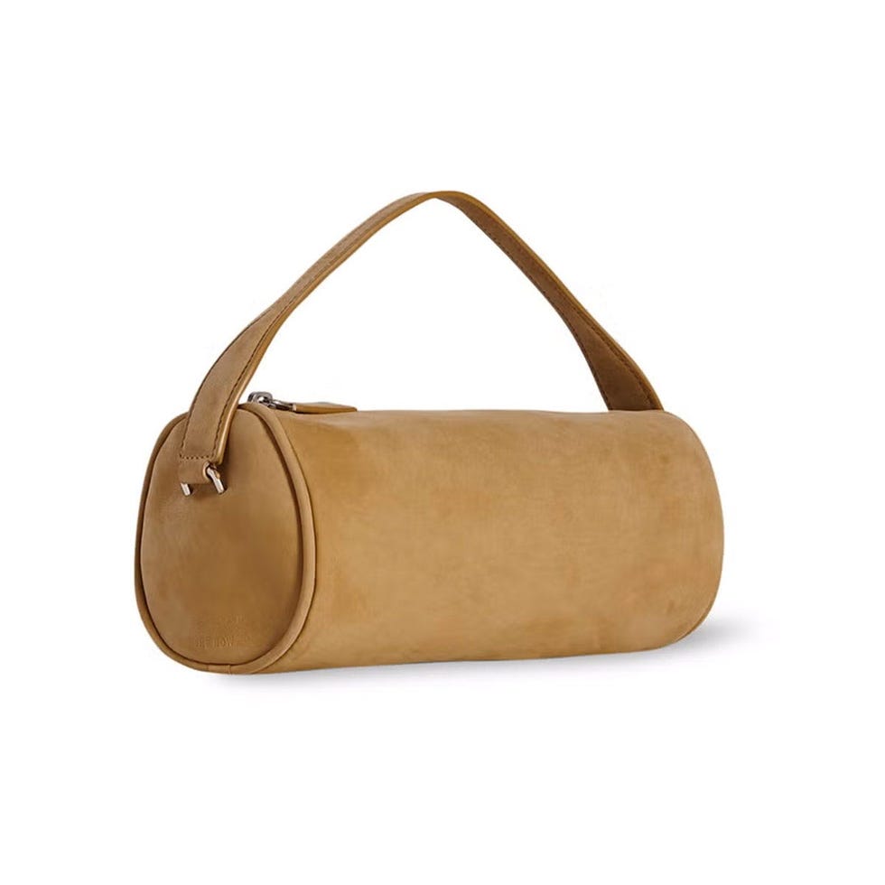 Round 90's Suede Top Handle Bag