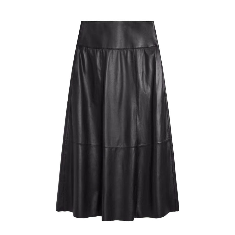 Nappa Leather Midi Skirt