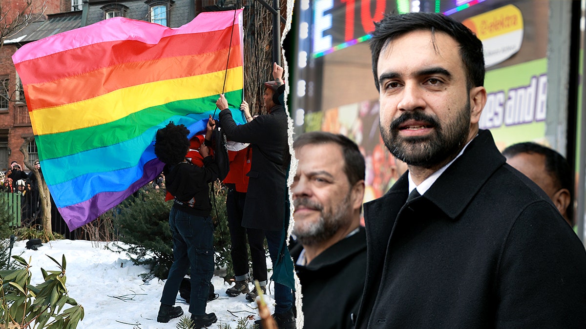 Mamdani and gay pride flag