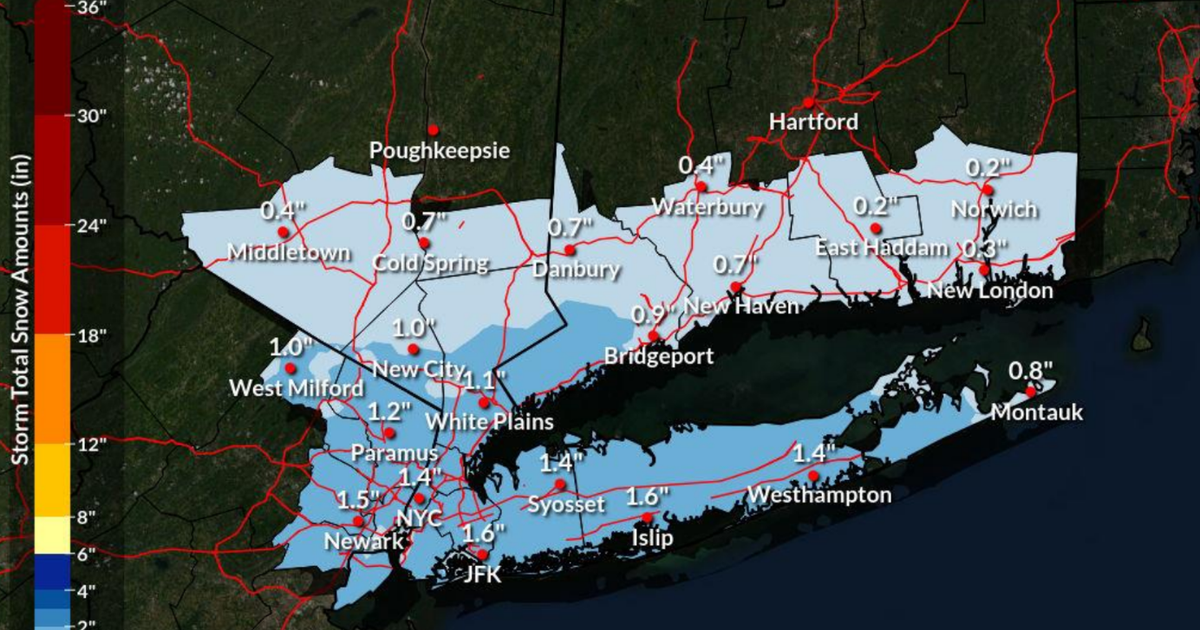 Up to 3 inches of snow Sunday night for NYC and Long Island