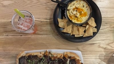 The hort rib flatbread with queso fundido at Monarca in...