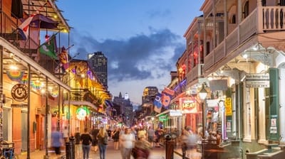 Stroll the French Quarter in New Orleans and find pubs,...