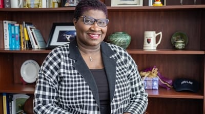 Tiffany Graham in her office in Central Islip.