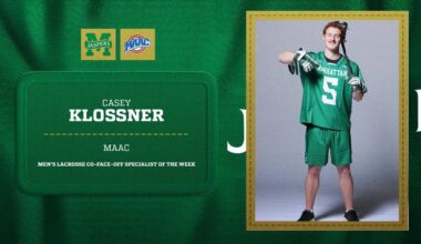 Casey Klossner Named MAAC Men’s Lacrosse’s Co-Faceoff Specialist of the Week