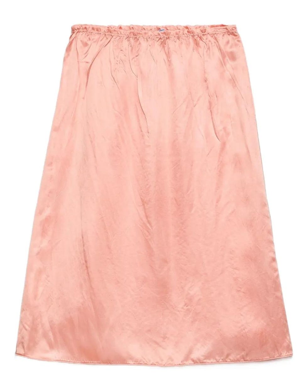 Elasticated-Waist Satin Skirt