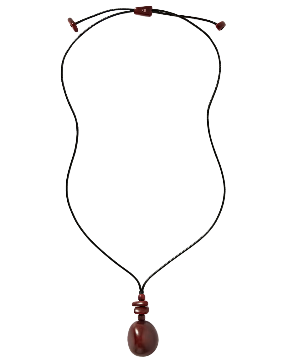 The Pendant Tagua And Leather Necklace