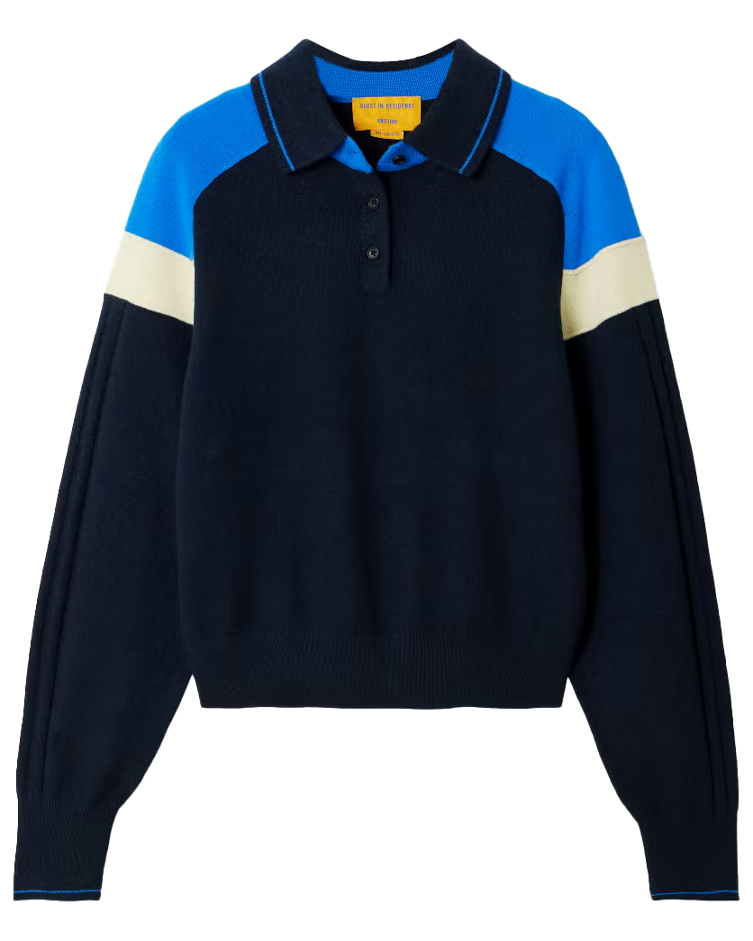Alpine Collegiate Color-Block Cashmere Polo Sweater