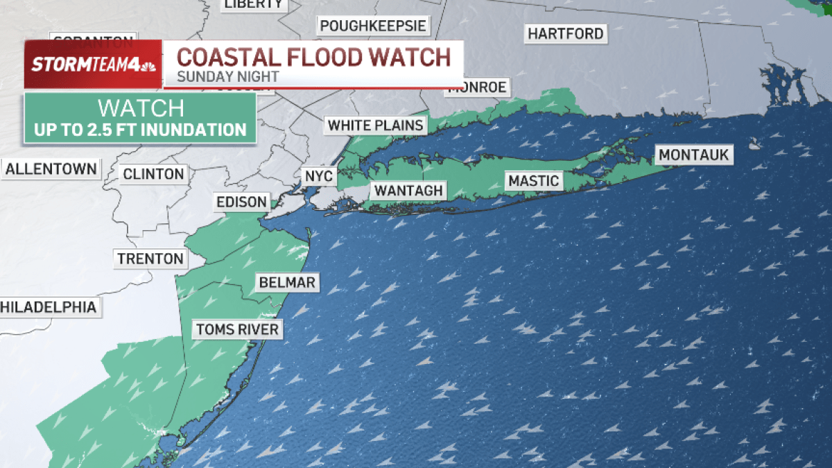 Long Island, NYC and Jersey Shore face flood threats during storm – NBC New York
