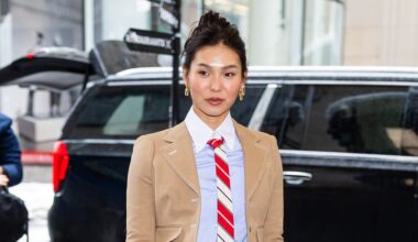 Snowboarder Chloe Kim Dresses Up a Pleated Skirt in the NYC Blizzard