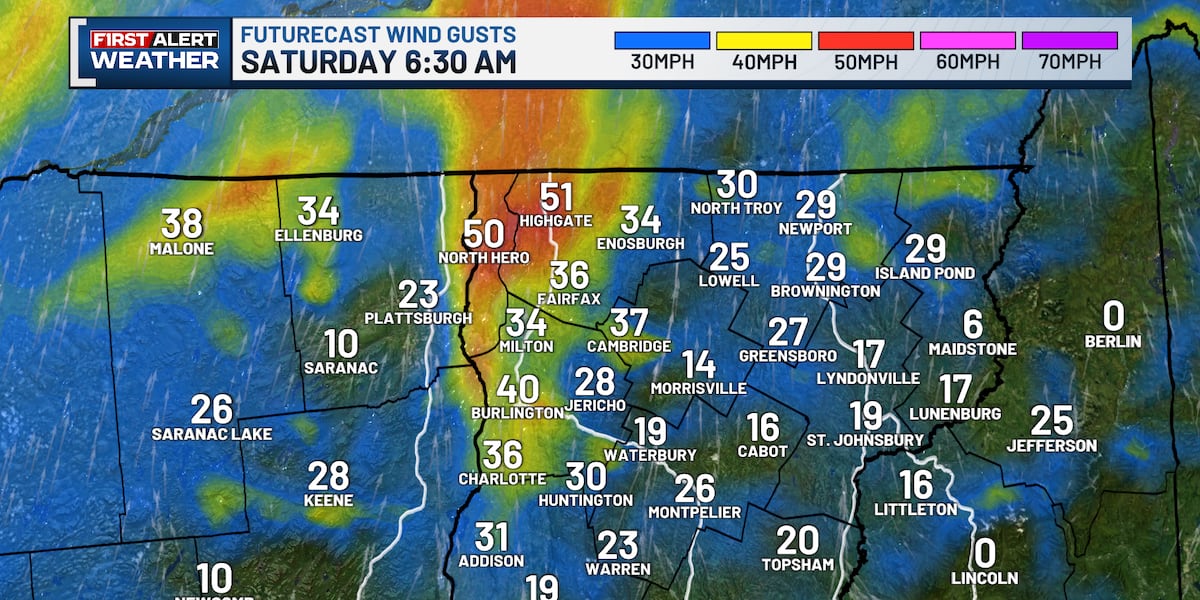 Strong winds to impact Champlain Valley & northern New York Saturday morning