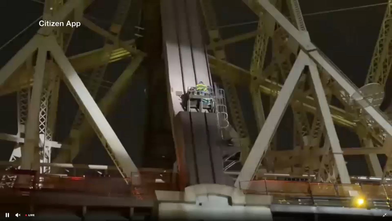 Queensboro Bridge rescue underway for person down shaft at the Manhattan-bound lower level