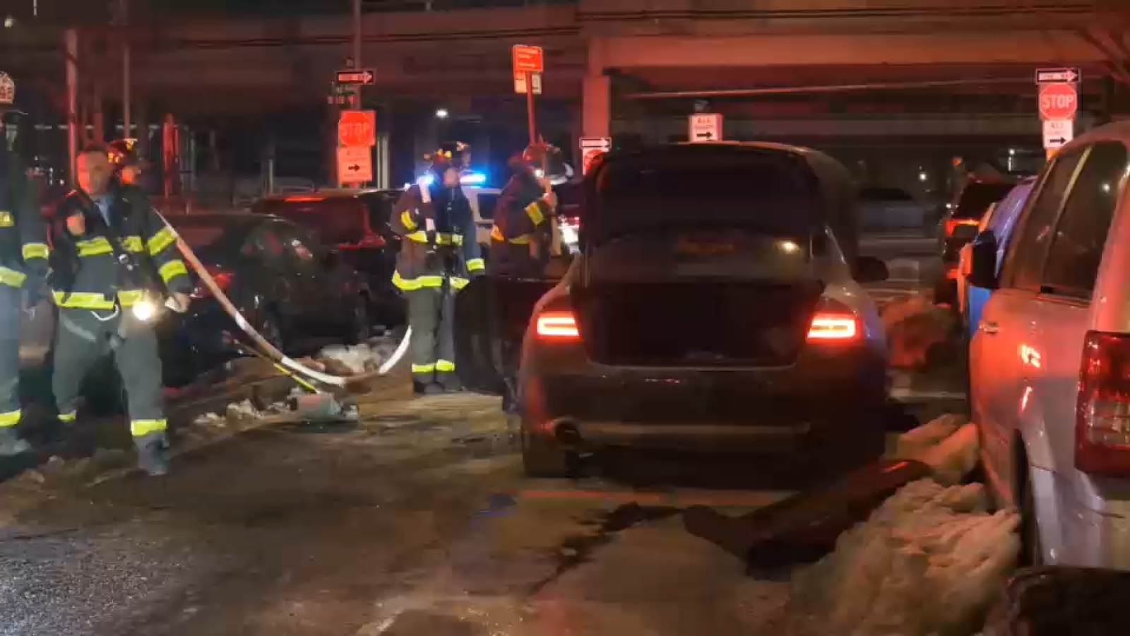 Domestic dispute leads to car fire, man and woman burned in Washington Heights, Manhattan