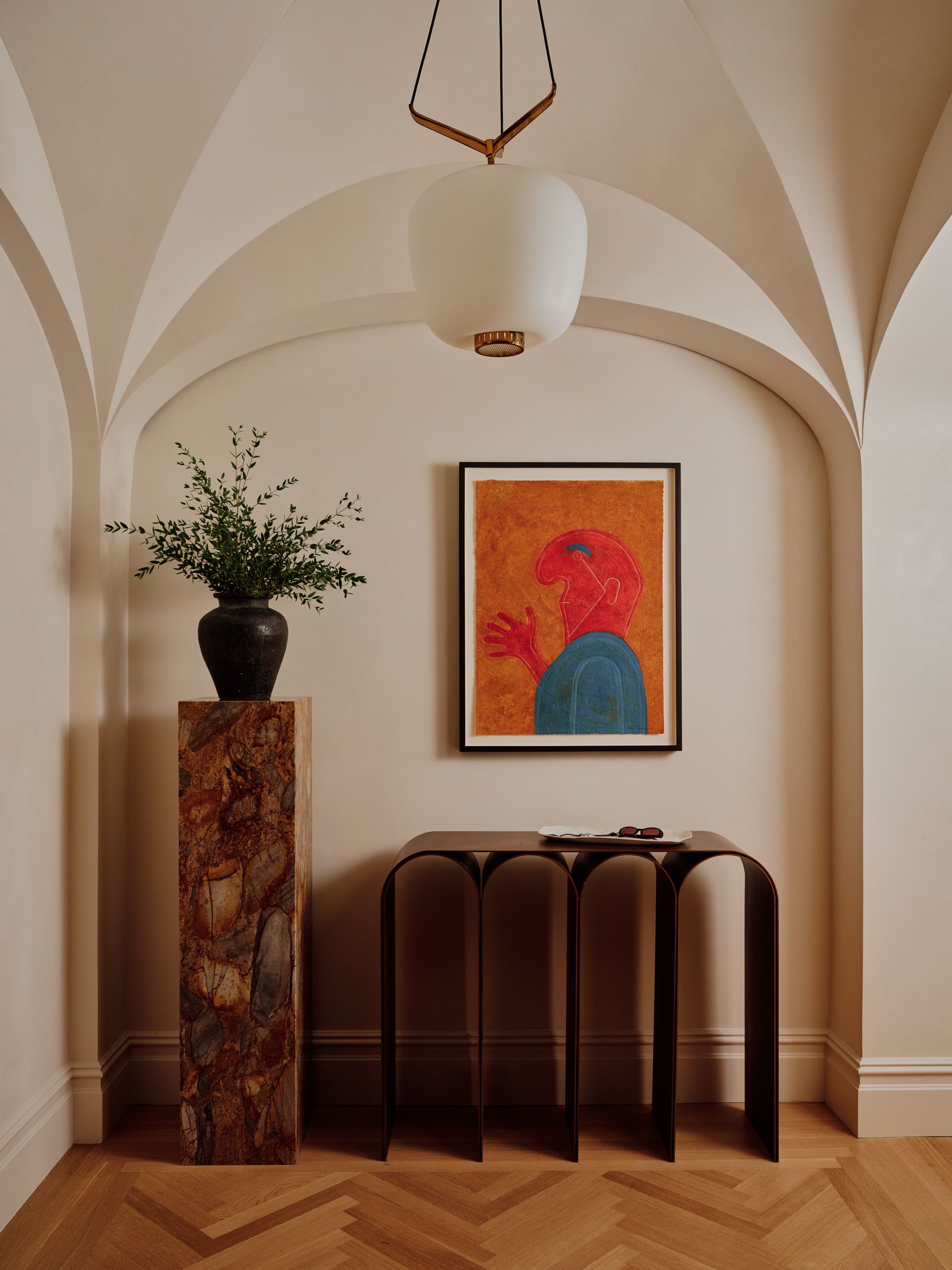 Image may contain Architecture Vault Ceiling Arch Indoors Interior Design Plant and Lamp