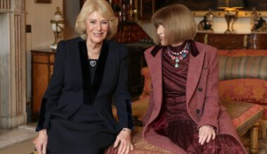 Queen Camilla and Dame Anna Wintour are pictured during an audience at Clarence House in London on February 19, 2026 (Chris Jackson/PA Images/Alamy)