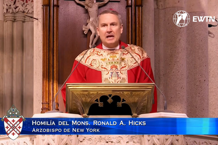 Archbishop Ronald Hicks shares his homily durin his installation Mass at St. Patrick's Cathedral in New York on Feb. 6, 2026.