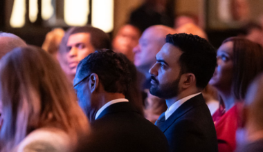 Mayor Zohran Mamdani listens as Police Commissioner Jessica Tisch delivers the 2026 State of the New York Police Department address Feb. 10, 2026, at Cipriani 42nd Street in New York City. Mamdani met Archbishop Ronald Hicks at the event, the New York Archdiocese said.