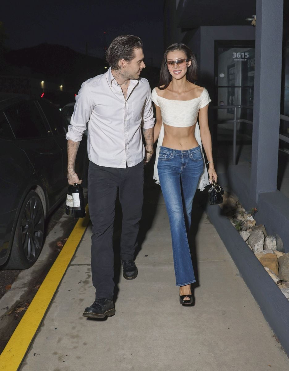 Brooklyn Beckham and Nicola Peltz were seen hand-in-hand leaving a romantic evening out in Los Angeles this week, looking relaxed, coordinated, and very much in their own world