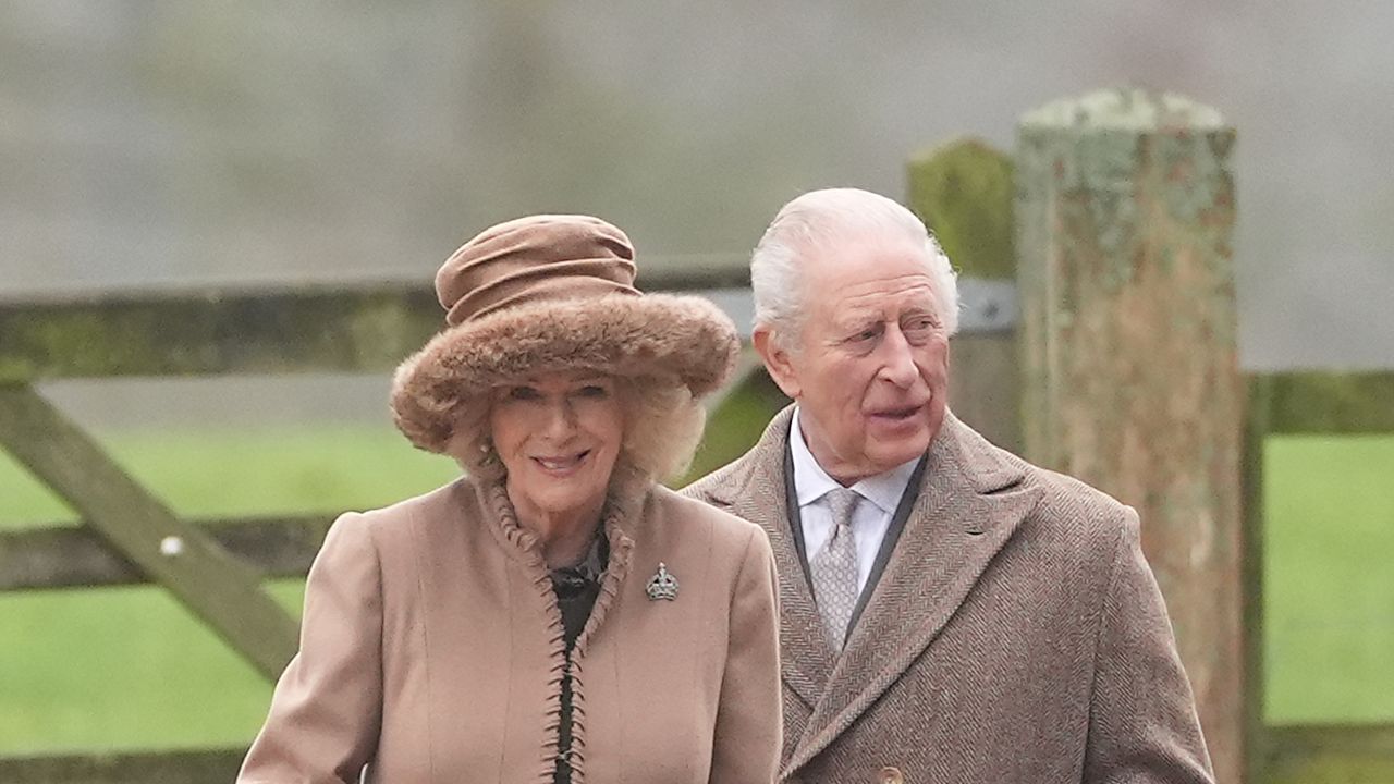 A gift from King Charles? Queen Camilla wears mysterious Tudor crown brooch for visit to Sandringham