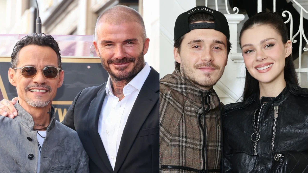 Marc Anthony, David Beckham, Brooklyn Beckham, Nicola Peltz: courtesy of Getty Images