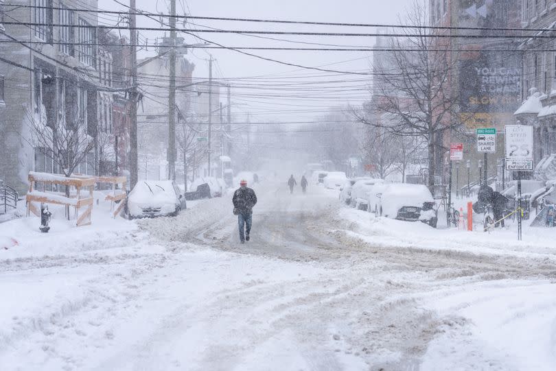 Heavy snow in the Brooklyn borough of New York City this week