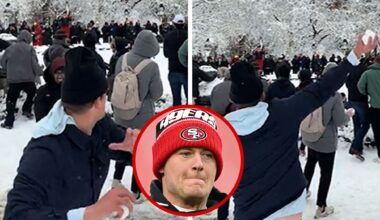 Mac Jones At Viral NYC Snow Ball Fight Before Cops Were Pelted