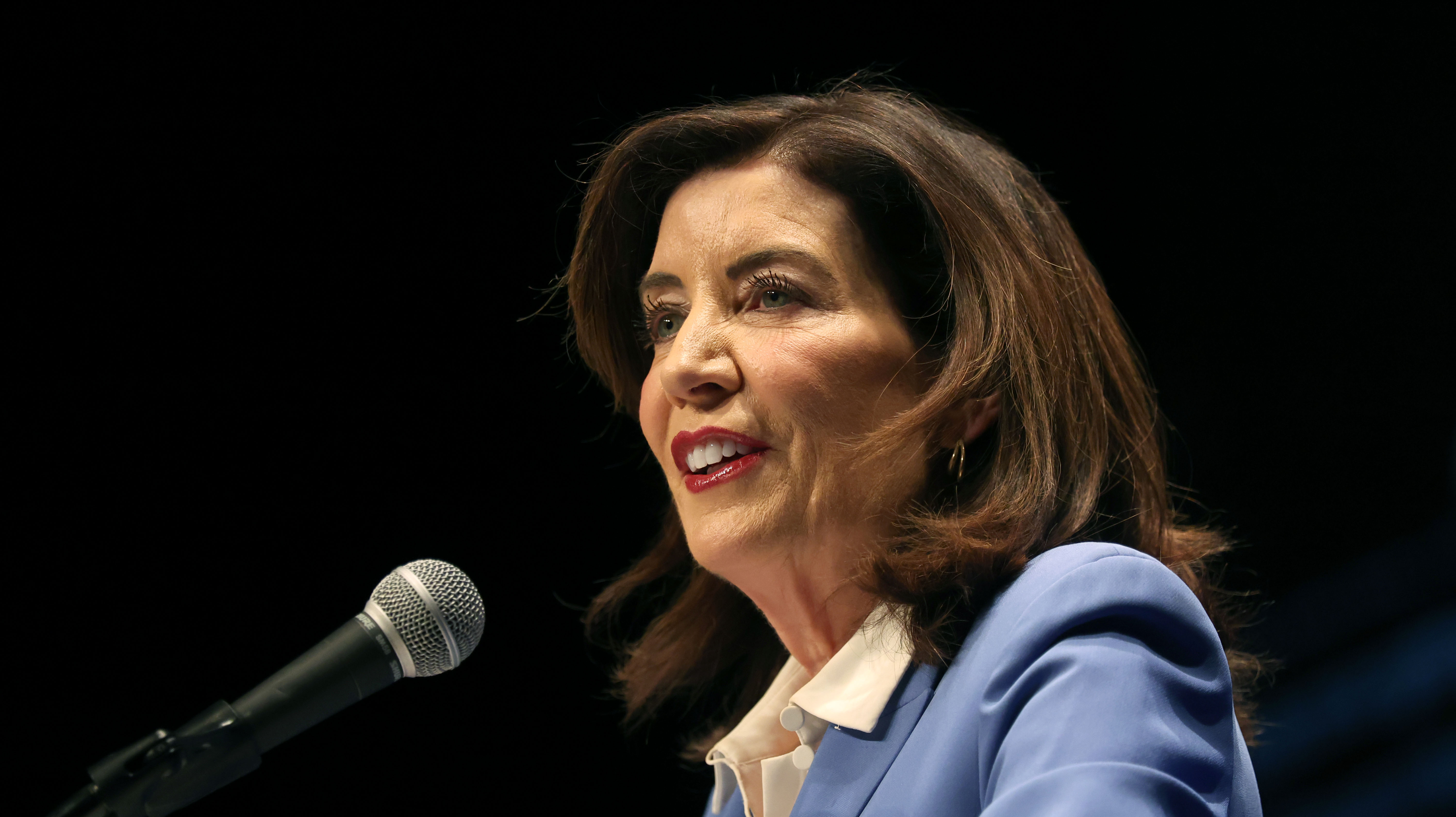 New York Governor Kathy Hochul. The New York State Democratic Convention was held at the Mulroy Civic Center in Syracuse, New York, Friday February 6, 2026. The Democrats nominated Gov. Kathy Hochul for Governor, Adrienne Adams for Lt Governor, Comptroller Thomas DiNapoli and Letitia Jamesfor for Attorney General.  Dennis. Nett | dnett@syracuse.com