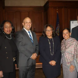 From left: Hon. Sylvia Hinds-Radix, Hon. Hector LeSalle, Hon. Cheryl Chambers, Hon. Joanne Quinones and Hon. Carl Landicino. Brooklyn Eagle photo by Mario Belluomo