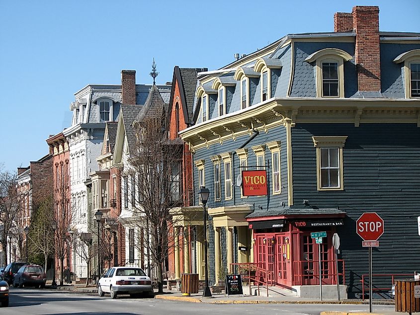 Street view in Hudson, New York.