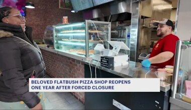 News 12 | Brooklyn | Beloved Mike’s Pizza reopens in Flatbush one year after forced closure