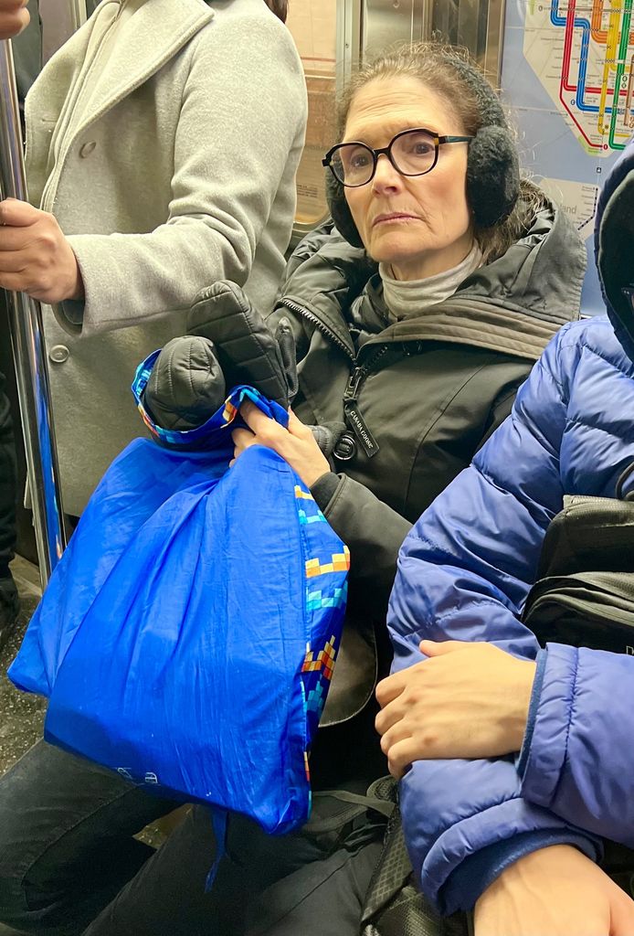 mary elizabeth mastrantonio riding nyc subway