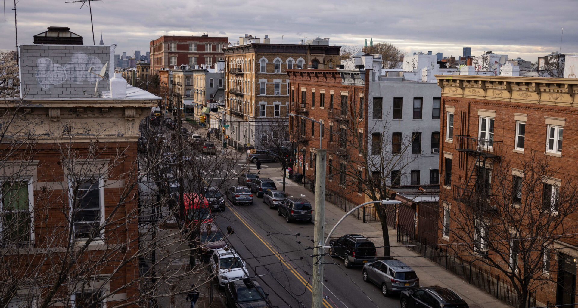 Residential apartment buildings in the Ridgewood neighborhood in the Brooklyn borough of New York