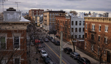 Residential apartment buildings in the Ridgewood neighborhood in the Brooklyn borough of New York