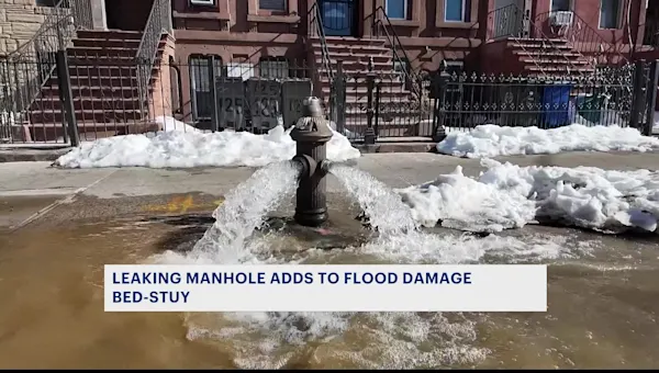 News 12 | Brooklyn | Manhole floods Bed-Stuy blocks one day after leaking fire hydrant