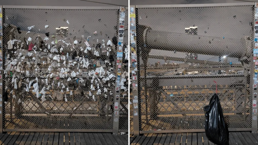 <strong><em>A before-and-after photo showcases the cleanup efforts of a Brooklyn woman. Photo Courtesy: Ellen Baum. </em></strong>