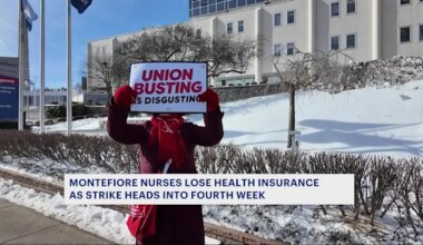 News 12 | Brooklyn | Thousands of Montefiore nurses lose health coverage as strike enters fourth week