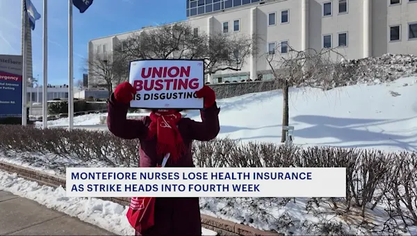 News 12 | Brooklyn | Thousands of Montefiore nurses lose health coverage as strike enters fourth week