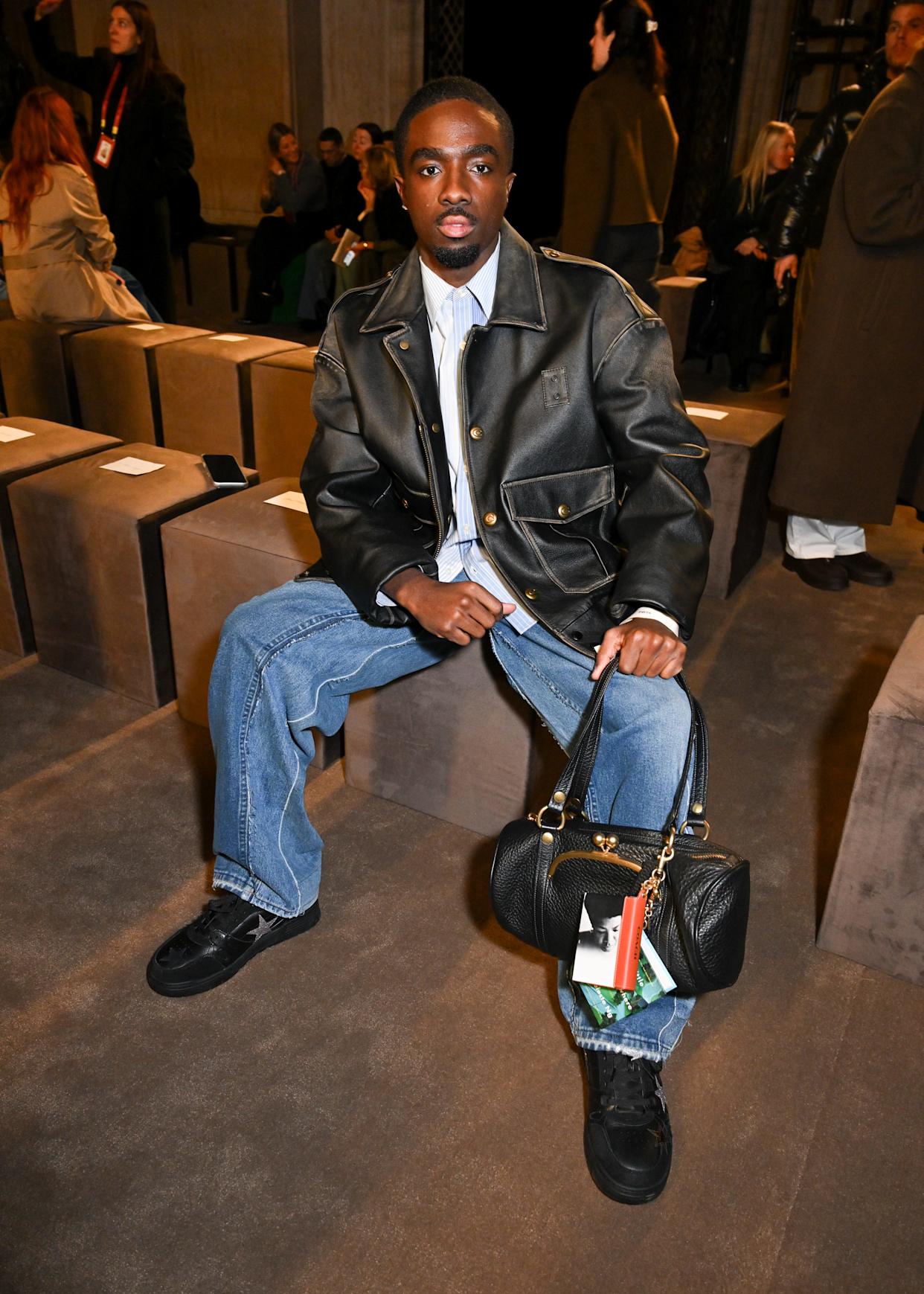 Caleb McLaughlin at the Coach fall runway show during New York Fashion Week.