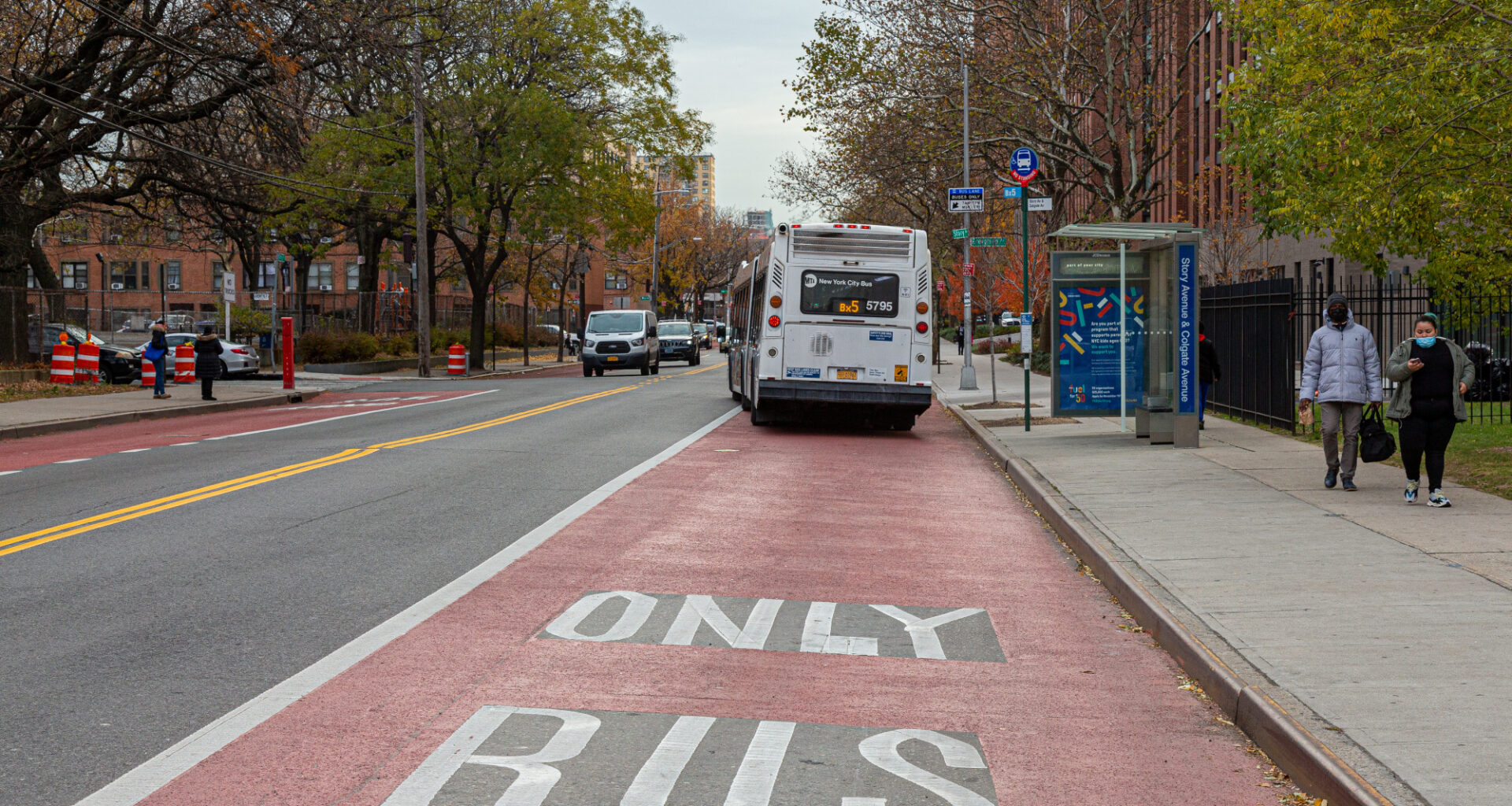 Bus Lanes at Story Avenue in Bronx