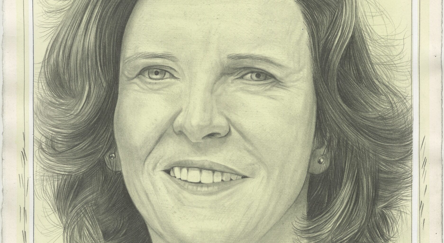 Portrait of Jeanne Gang, pencil on paper by Phong H. Bui.