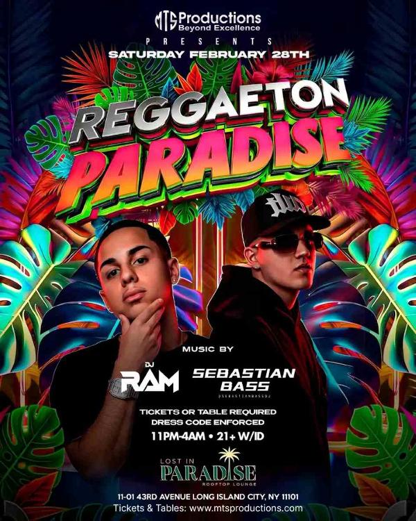 Reggaeton Paradise Rooftop Party – Lost in Paradise, Queens – Feb 28th at Lost in Paradise Rooftop