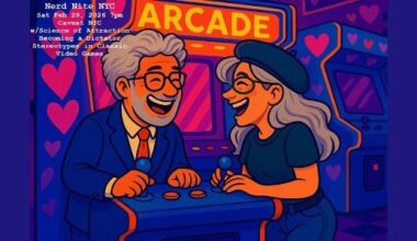 Nerd Nite NYC Saturday Feb 28, 2026 back in Manhattan with Science of Relationships, Dictators, and Stereotypes in Classic Video Games at Caveat NYC
