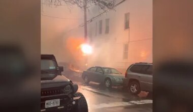 News 12 | Brooklyn | Firefighters battle car & manhole fire in Cypress Hills
