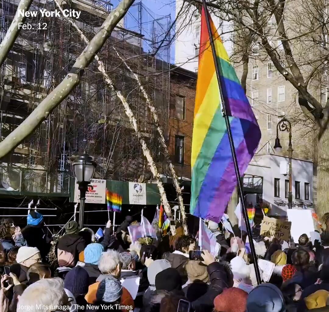 A group of New York elected officials gathered on Thursday to replace the Pride flag that was removed from the Stonewall National Monument after a directive from the Trump administration, mounting a defiant response to the government’s assault on diversity initiatives at a federal site honoring the LGBTQ rights movement. Read more: https://nyti.ms/4crKpFe