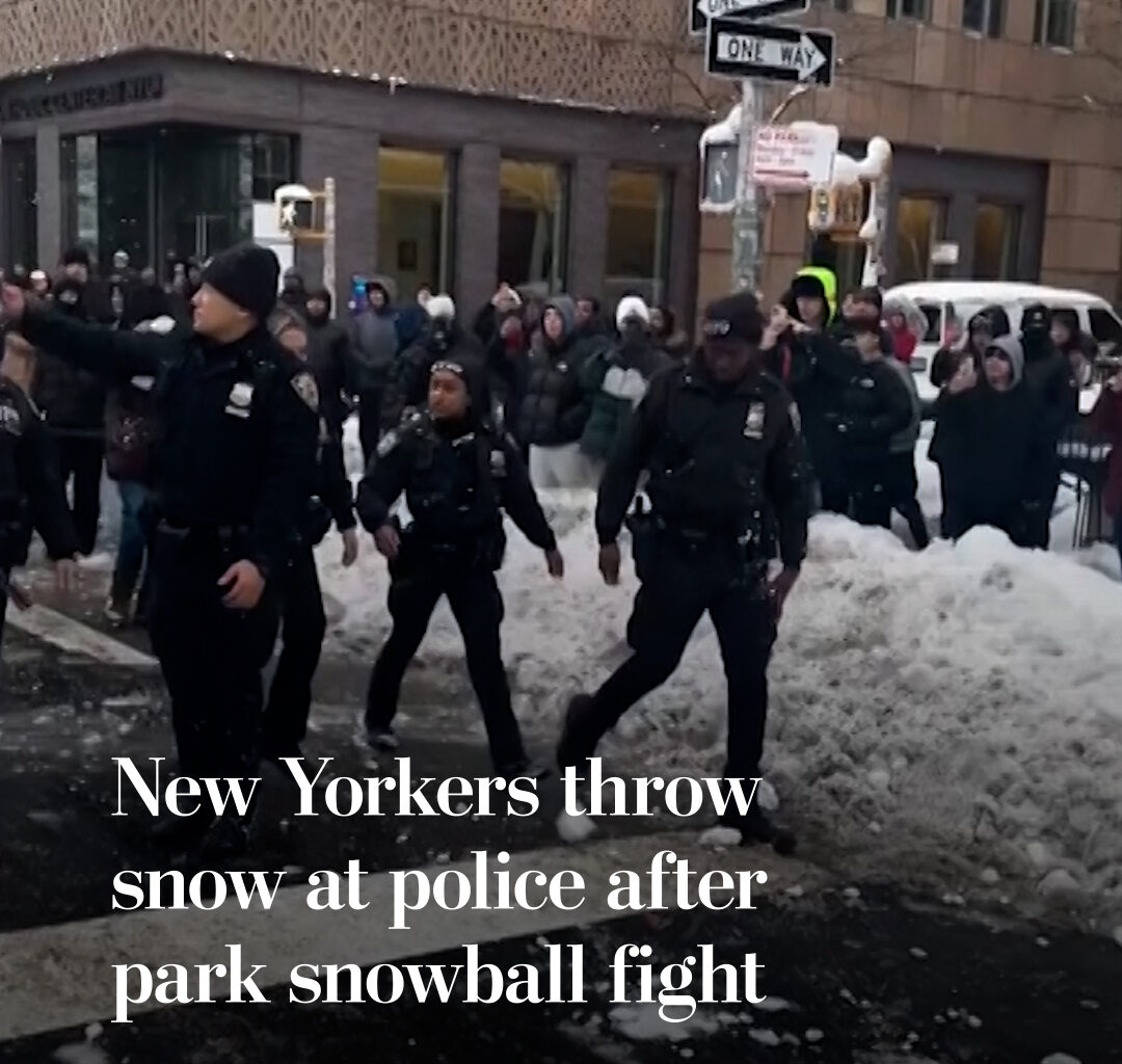 After a large snowball fight in New York City’s Washington Square Park, a crowd was recorded throwing snowballs at NYPD officers. “Officers, like all city workers, have been out in a historic blizzard, keeping New Yorkers safe and cars moving,” New York City Mayor Zohran Mamdani shared on on social media in response to the incident. “Treat them with respect. If anyone’s catching a snowball, it’s me.”