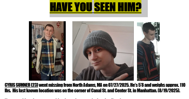 North Adams man found safe in New York after being missing for six months | Northern Berkshires