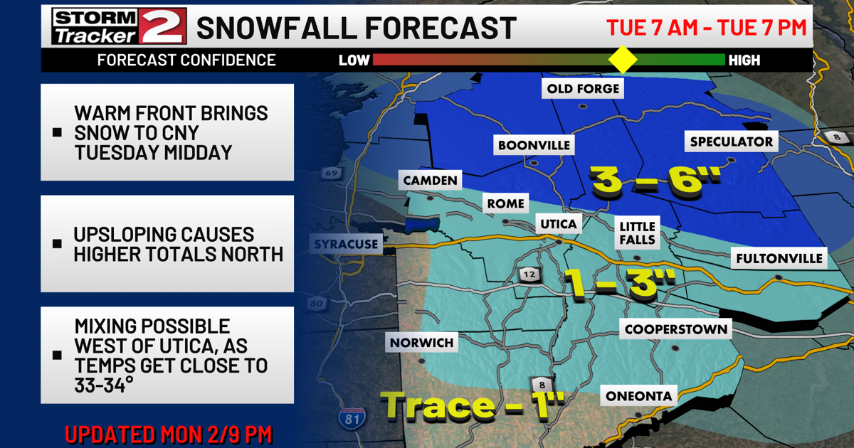 Snow Returns to Central New York Tuesday | Weather