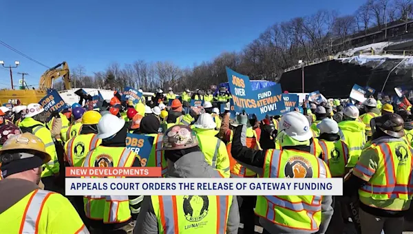 News 12 | Brooklyn | Appeals court temporarily releases Gateway Tunnel Project funding