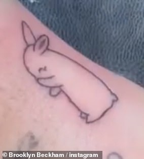 Brooklyn paid homage to another of Nicola's grandparents, this time her grandmother called Bunny with a line drawing of a rabbit