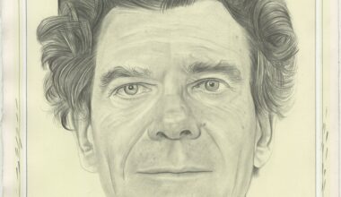 Portrait of Paul Pagk, pencil on paper by Phong H. Bui.